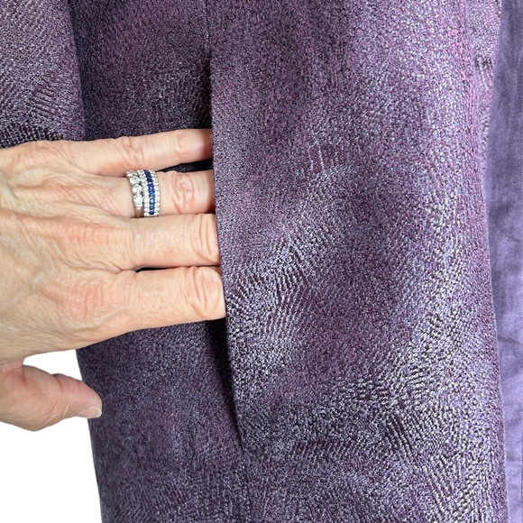 Eileen Fisher Gypsum Jacquard Long Stand Collar Jacket - Picture 7 of 11